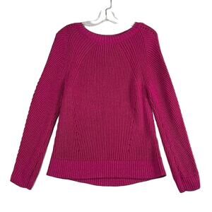 Lauren Ralph Lauren Black Label Long Sleeve Linen Pullover Knit Sweater Pink